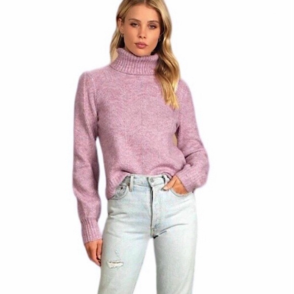 Lulus Sweaters - Lulu's Lavender Knit Turtleneck Sweater Long Sleeve Oversized Size S NEW